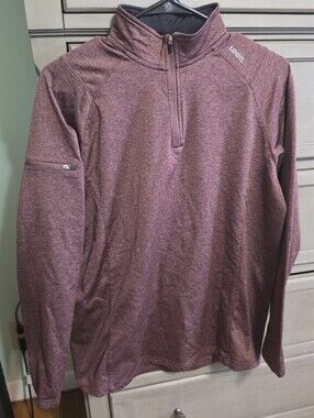 UNRL Men's Maroon Quarter-Zip Performance Pullover